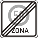 Maksimālā ātruma ierobežojuma zonas beigas | CSN