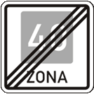 Ieteicamā ātruma zonas beigas | CSN